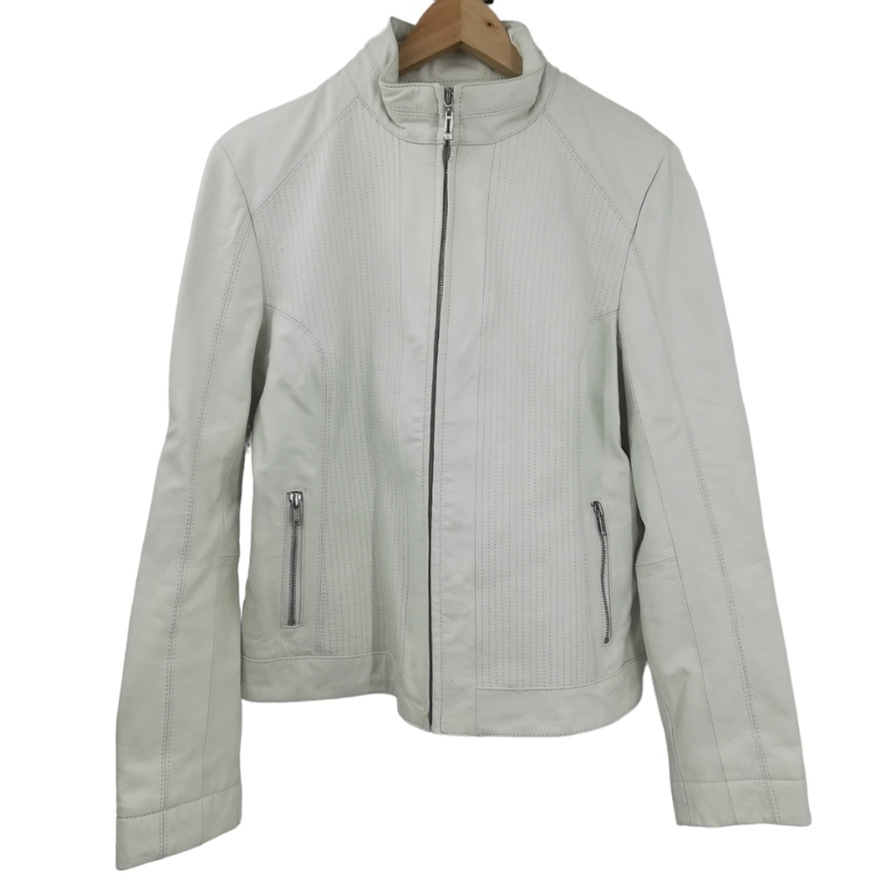 Wilsons Leather | Moto Jacket Cream - Picture 4 of 6